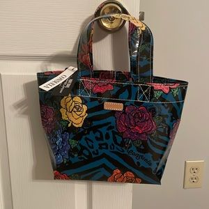 NWT Consuela Bag with Flowers on outside and  inside bottom piece to hold shape!